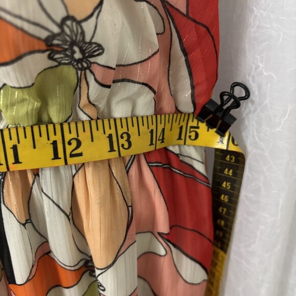 BCBGeneration Floral Print Maxi Dress Size 12 Multicolor Halter Neck Ruffled Wai - Picture 15 of 15